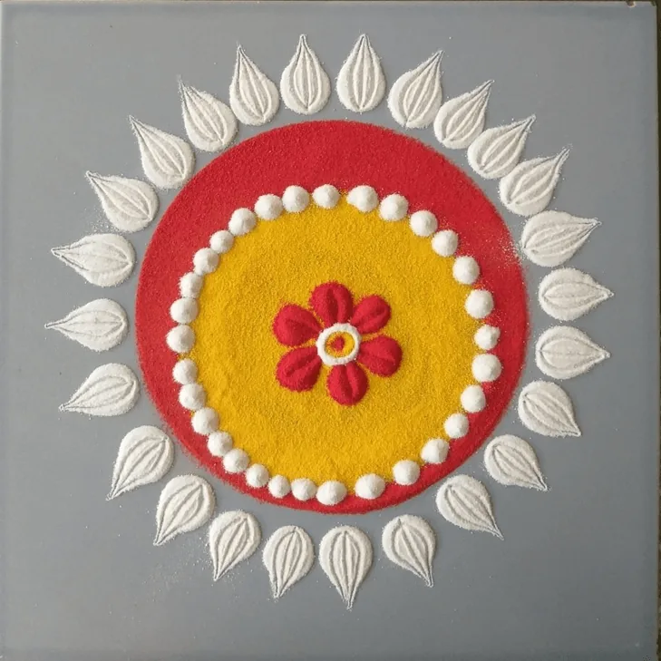 Brihaspati Puja Rangoli Design 1