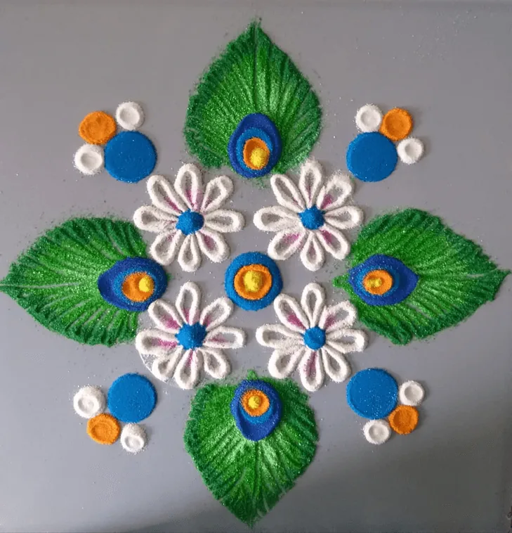 Brihaspati Puja Rangoli Design 2