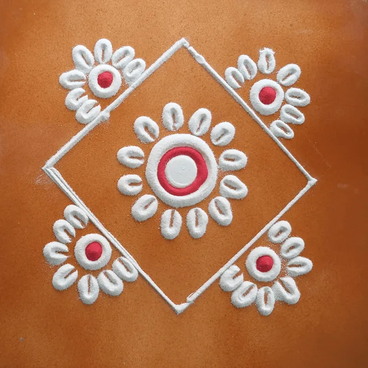 Brihaspati Puja Rangoli Design 4