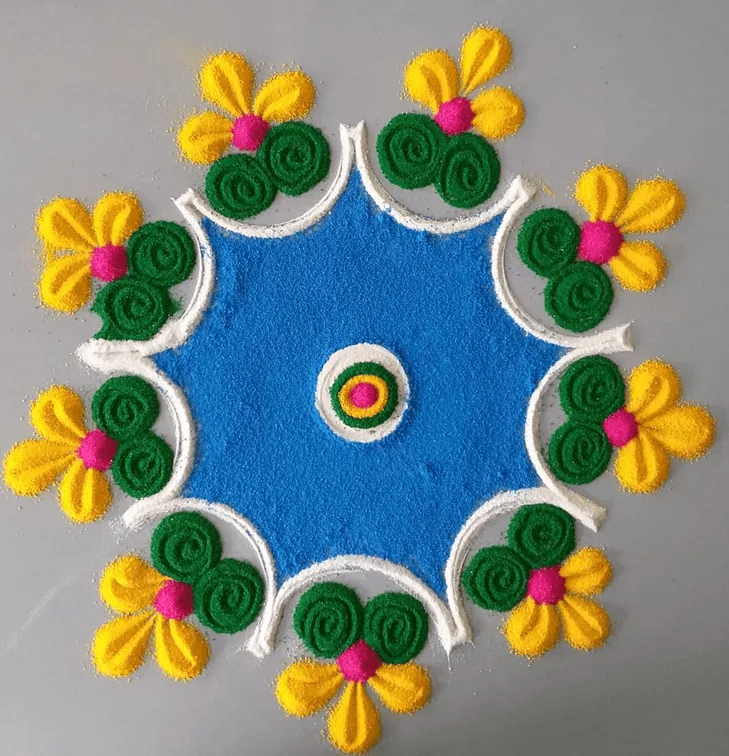 Brihaspati Puja Rangoli Design 6