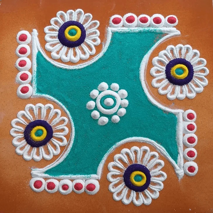 Brihaspati Puja Rangoli Design 8